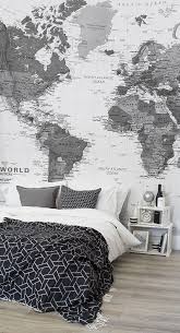 Bedroom Classy Black And White Wallpaper Black White Map Wallpaper Mural Murals Wallpaper In 2020 Wallpaper Bedroom Room Wallpaper Bedroom Decor