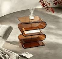 Factory Custom Modern Simply Style Living Room Round Shape clear Coffee  Acrylic Dining Table
