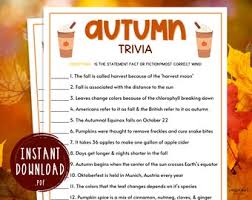 For many people, math is probably their least favorite subject in school. Fall Trivia Game Etsy