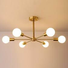Pin By Lauren Taylor On Basement In 2020 Brass Ceiling Light Bedroom Lighting Cozy Bedroom Lighting