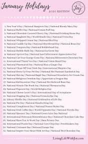 2019 Fun National Holidays Living Life With Joy National Holiday Calendar Silly Holidays Holiday Calendar