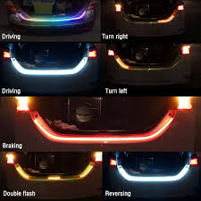 Dc12v Waterproof Led Car Strip Lights Flexible Brake Light Strip Car Trunk Tail Brake Led Strip Rear Brake Turn Signal Light Led Strips Aliexpress