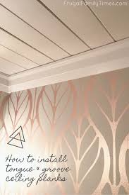 How To Install Tongue And Groove Ceiling Planks It S So Simple Tongue And Groove Ceiling Covering Popcorn Ceiling Diy Ceiling