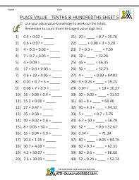 Printable Math Sheets Place Value Hundredths 5 Gif 1000 1294 Free Printable Math Worksheets Printable Math Worksheets Math Printables