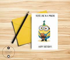 Minions Birthday Card Bob Minion Card Card for Best - Etsy