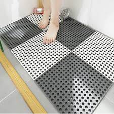 Measure your bathroom floor to ensure you pick the ideal bath rug or bathroom mat set for your space. 10pcs Interlocking Rubber Floor Tiles With Drain Holes Diy Size Bathroom Shower Toilet Non Slip Floor Tiles Mat Interlocking Massage Soft Cushion Floor Tiles For Indoor Outdoor Buy Online At Best Price In Uae