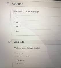 Tdi sets title insurance premiums. Solved Question 9 What Is The Cost Of The Appraisal 75 Chegg Com