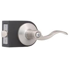 Toledo Fine Locks Satin Nickel Privacy Bed Bath Door Lever Set Cv1920jaus15 Door Levers Home Depot Door Handles