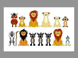 Lion King Pixel People Character Cross Stitch Pdf Pattern Only Manualidades Punto De Cruz Rey Leon
