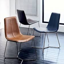 Our Leather Slope Dining Chair Curves In Both The Seat And Back For Extra Comfort Its To Leather Dining Chairs Leather Lounge Chair Leather Dining Room Chairs