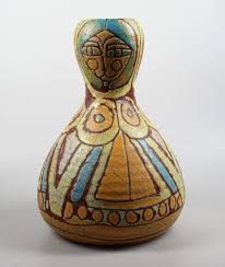 Poterie D Accolay France Large Figurative Vase