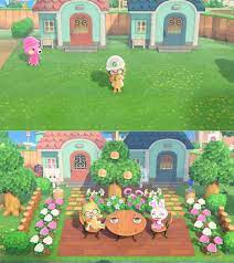 Before After Of Crissy And Francine S Front Porch Animalcrossing Animal Crossing Animal Crossing Wild World Animal Crossing Villagers