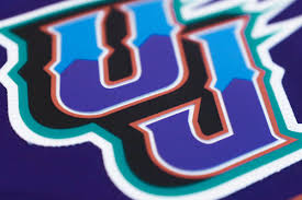 The jersey features the mountain range that has hints of purple, teal, white and copper along with blue and teal lettering. Not A Drill Utah Jazz Mountain Throwbacks Are Available For Pre Sale Slc Dunk