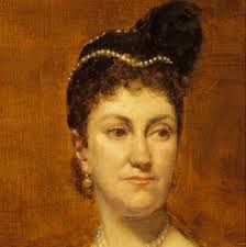 Portrait of Mrs. William Astor (Caroline Schermerhorn-Astor) by Carolus  Duran, dated 1890. . Caroline Webster "Lina" Schermerhorn-Astor was a  prominent american socialite and leader of the New York's Four Hundred.  Born in