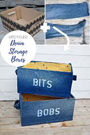 Diy Storage Box Using Denim Ikea Pingla Hack Diy Storage Boxes Diy Storage Diy Labels