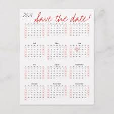 2021 Calendar Save The Date Heart Announcement Postcard Zazzle Com Save The Date Postcards Wedding Save The Dates Save The Date