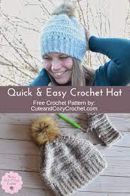 Quick Easy Crochet Hat Cute Cozy Crochet Crochet Hats Free Pattern Easy Crochet Hat Easy Crochet