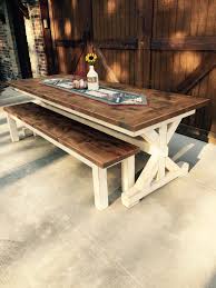 Knotty Alder Farm Table And Bench Handcrafted By L Stephens Trading Co In Jones Oklahoma The Wood Was St Kitchen Table Bench Kitchen Table Wood Barn Table