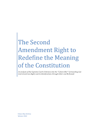 The supreme court ruled on june 28th that the 2nd amendment's protection of the right to bear arms applies on state and city levels. Pdf The Second Amendment Right To Redefine The Meaning Of The Constitution 2014 Update