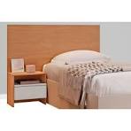 Painel Cama Box Madeirado Solteiro Prime C/ 1 Mesa e 1 Gaveta Cumaru/fendi  25 - Novo Horizonte