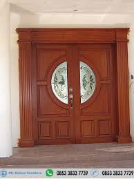 Pembelian model pintu kusen ini harus satu paket plus kusen jendela, kusen pintu dan daun pintu. Kusen Daun Pintu Utama Kupu Tarung Jepara Delimafurniture Com