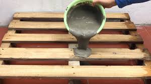 Making a coffee table from reclaimed pallet wood: Creative Ideas From Wood Pallet And Cement Technique Making Coffee Table Cement Craft Ideas Youtube