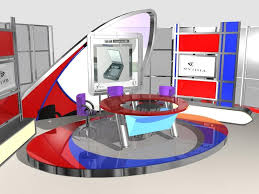 3d Model Stage News Tv Studio Set Design 002 Fbx Obj Max Tv Set Design News Studio Stage Set Design