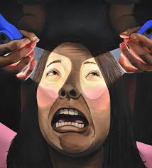 Son las luces de la noche las que no dejan mirar, aquello que veo bien en  la completa obscuridad” oil and acrylic