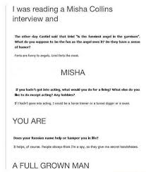 You Are A Full Grown Man Misha Never Change Supernatural Destiel Supernatural Funny Misha Collins