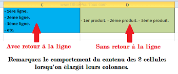 Excel 2003, insertion ligne vierge: Plusieurs Lignes Dans Une Meme Cellule Excel Officepourtous
