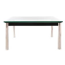 Murphy recommends this classic square coffee table for being a design chameleon that can be easily styled in a range of aesthetics. Le Corbusier Style Square Glass Coffee Table Groovy Home