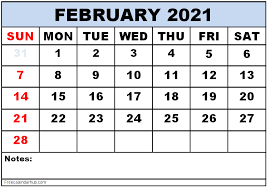 Charming Free February 2021 Calendar Printable In Pdf Excel Word February 2021 calendar printable features major religious holidays and also has space for notes.