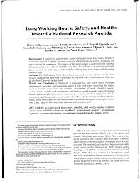 The code defines overtime work as being work beyond the duration of the work time established employees belonging to certain social groups may not be ordered to work overtime. Pdf Long Working Hours Safety And Health Toward A National Research Agenda