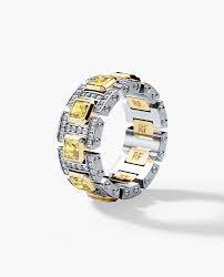 We'll make it safe and convenient. La Paz Two Tone Gold Wedding Band For Men With 5 00ct Yellow Canary Diamonds And White Diamonds Rockford Collection
