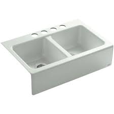 This highly practical undermount double bowl stainless steel sink adheres to the americans with disabilities (ada) guidelines, making it safe and easy to use for individuals with. Hawthorne Undermount Farmhouse Apron Front Cast Iron 33 In 4 Hole Double Basin Kitche Double Bowl Kitchen Sink Farmhouse Sink Kitchen Cast Iron Farmhouse Sink