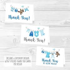 24 cartões de agradecimento para chá de bebê com envelopes Azul Clothesline  para meninos, nota de agradecimento, cartão de agradecimento de 10 x 15 cm  para pacote de convidados, Revelação de Gênero DIY tão gracioso e variado  de itens de ...