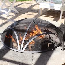 The 30 outdoor round wood burning fire pit with concrete baseweighs 44.2 lbs. Sunnydaze Reinforced Steel Mesh Spark Screen Outdoor Heavy Duty Round Fire Screen With Ring Handle Durable Black Metal Mesh Design Patio Fire Pit Accessory 30 Inch Diameter Walmart Com Walmart Com