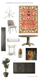 In the dining room above, subtle brass details and a beaded chandelier stand in contrast to the room's matte finishes and natural woods, adding an eclectic richness to the space. Tds Moodboards Modern Eclectic Dining Rooms The Design Souk