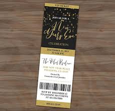 Download New Year S Eve Ticket Invitation Black White Gold New Black Invitation Ticket Invitation New Years Eve Party