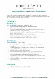 bike mechanic resume samples qwikresume