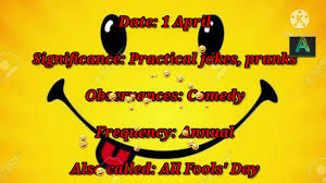 Today is april fools' day or all fools' day. 6xlkwjsnzej65m