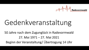 Zugunglück in radevormwald 1971 : Gedenkfeier 50 Jahre Nach Dem Zugungluck Am 27 Mai 1971 Youtube