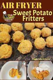 Air Fryer Sweet Potato Fritters Recipes Me Recipe Sweet Potato Fritters Sweet Potato Recipes Fritter Recipes