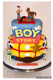 Take a look at this cute toy story birthday party! Boy Story Baby Shower Cake Baby Shower Cakes Baby Shower Cakes For Boys Toy Story Cakes