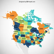 Canada map and satellite image. Free Vector Usa And Canada Map