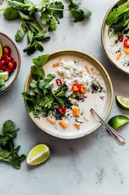 Vegan Thai Coconut Soup Easy Tom Kha Gai A Beautiful Plate Recipe Sweet Potato Soup Thai Coconut Soup Coconut Soup