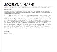 Kindergarten Teacher Cover Letter Sample Cover Letter Templates Examples