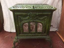 An enamelled surface is maintenance free, easy to keep clean and keeps looking good even after many years of use. Antique French Pardon Cast Iron Green Enamel Wood Burning Stove Log Burner Ebay Antique Fireplace Fireplace Accessories How To Antique Wood