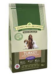 James Wellbeloved Grain Free Turkey Vegetable Senior Dog Food 1 5kg Senior Dog Food Recipes Dog Food Recipes Turkey Vegetables