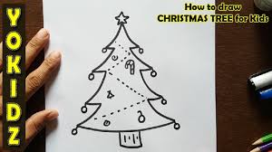 How To Draw Christmas Tree For Kids Youtube